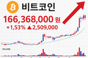 [속보] 비트코인(BTC), 시세 1억 6,636만 원 돌파…기관 매수세와 거래량 폭증이 이끈 급등 랠리