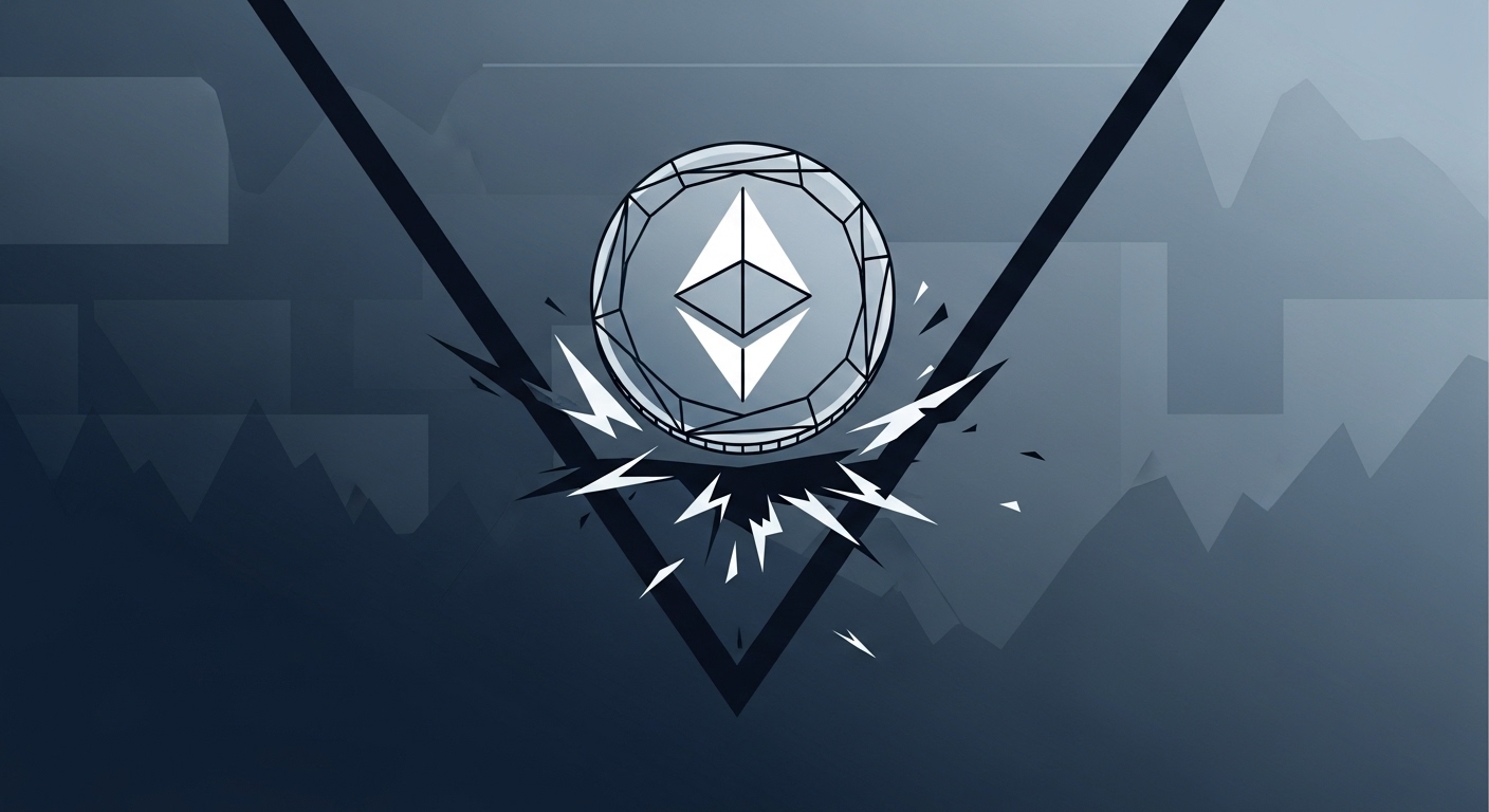 이더리움(ETH), 기술적 지지선 붕괴에 7.5% 급락…3,300달러까지 추가 하락 우려