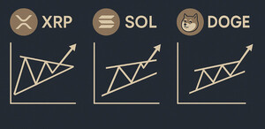 리플(XRP)·솔라나(SOL)·도지코인(DOGE), 시장 전환의 삼각축…10월 알트코인 반등 시동?