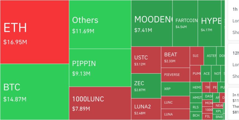암호화폐 시장, 24시간 동안 2305만 달러 청산…롱 비중 70%↑