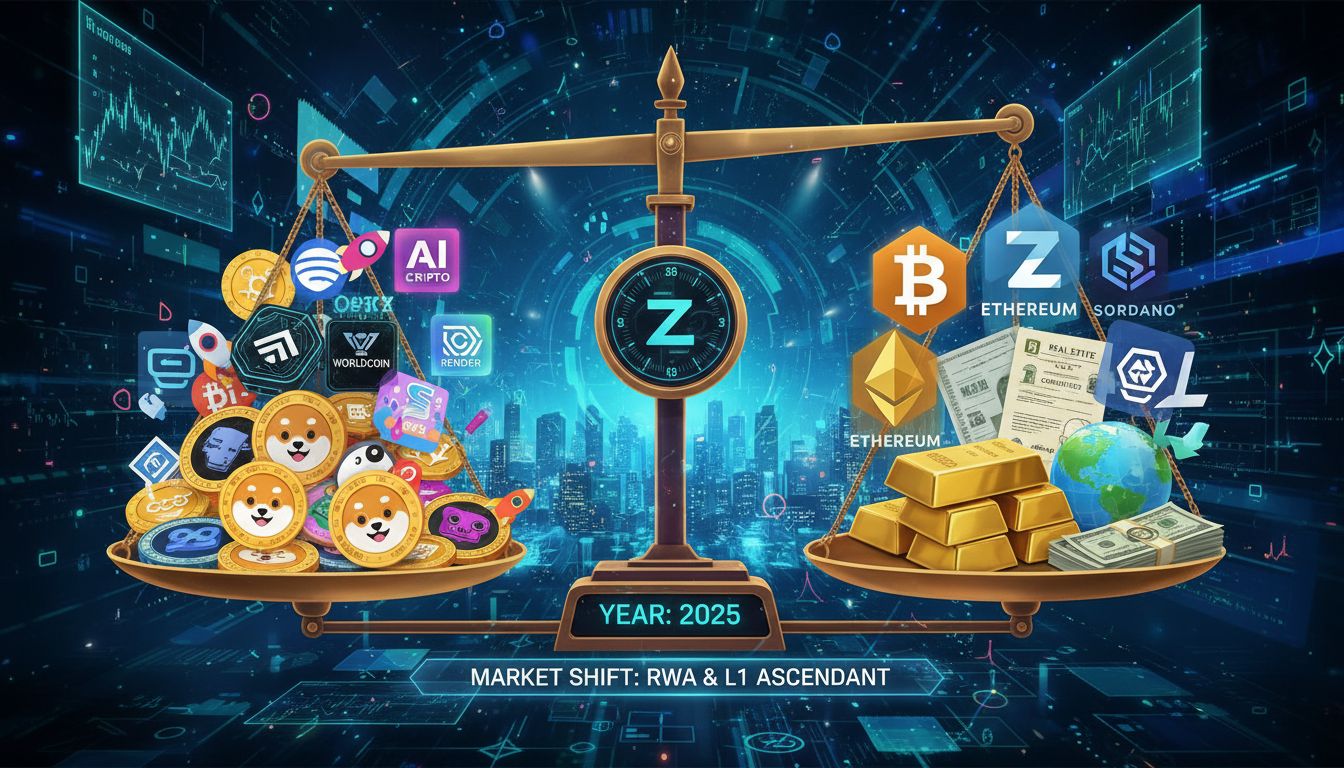 밈·AI 토큰, 인기와 수익 ‘엇갈렸다’…RWA·레이어1이 2025년 시장 주도