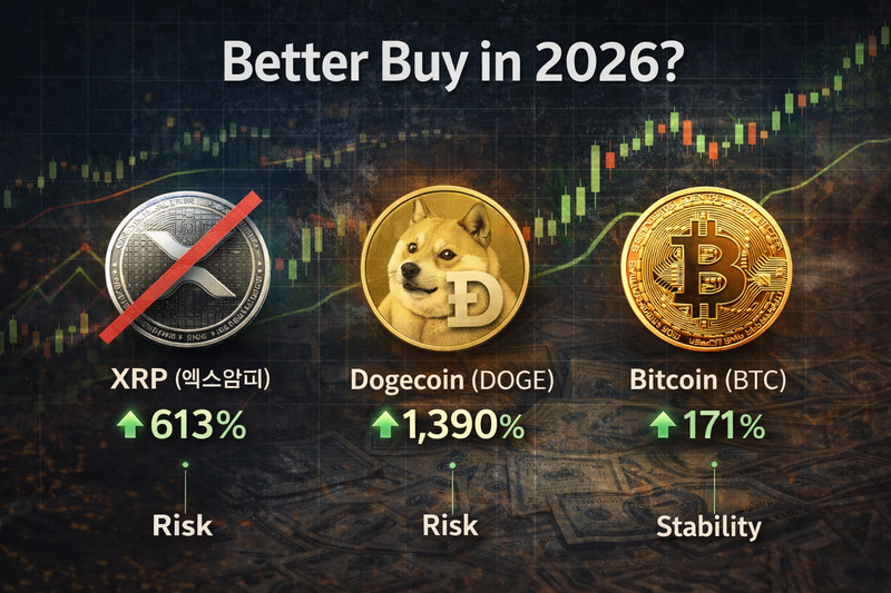 2026년 암호화폐 투자처 비교: XRP vs 도지코인 vs 비트코인