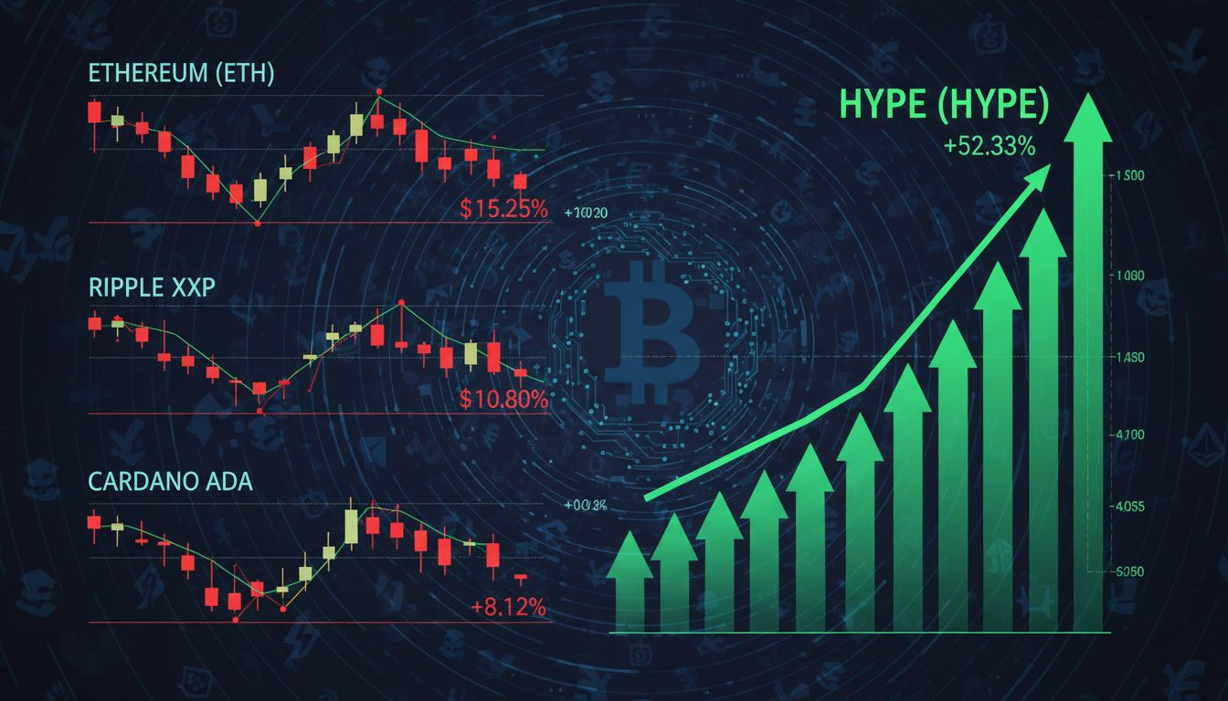 주간 -10% 급락…이더리움·에이다 ‘붕괴’, 하이퍼리퀴드만 +35% 반등