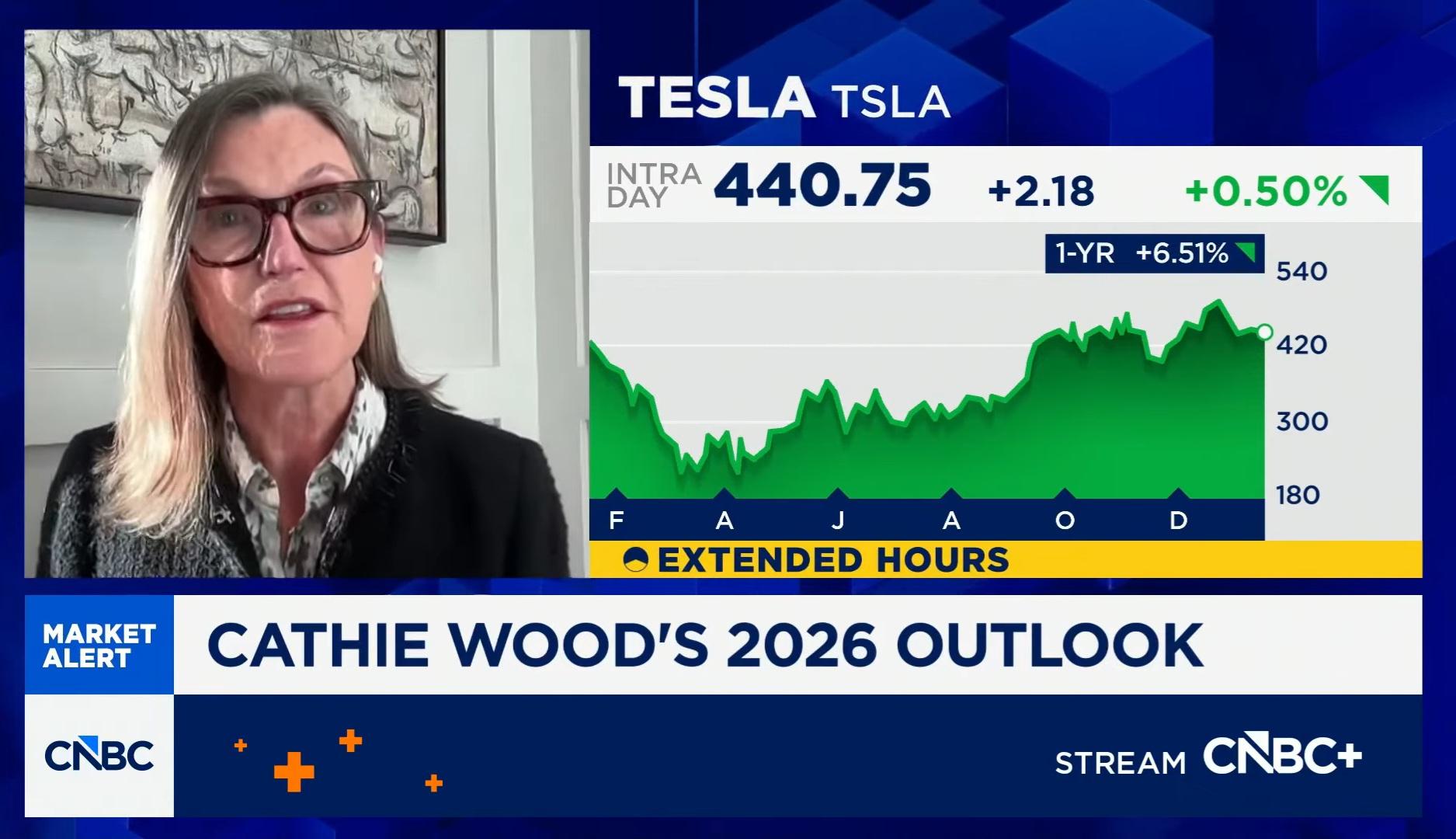 캐시 우드, 테슬라 2026년 전망…“로보택시 가치 반영 시작”