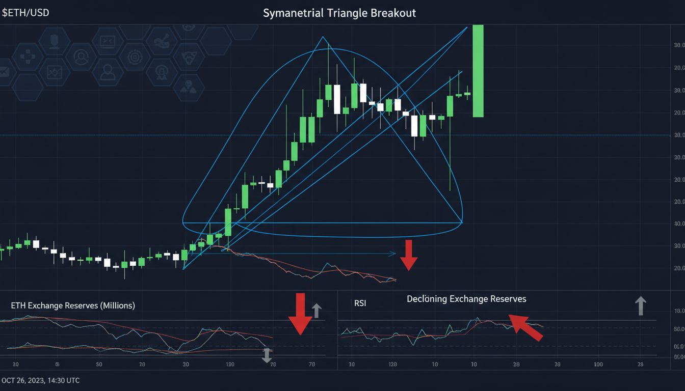 이더리움($ETH), 3,200달러 돌파 시도…삼각 수렴 상단 뚫을까