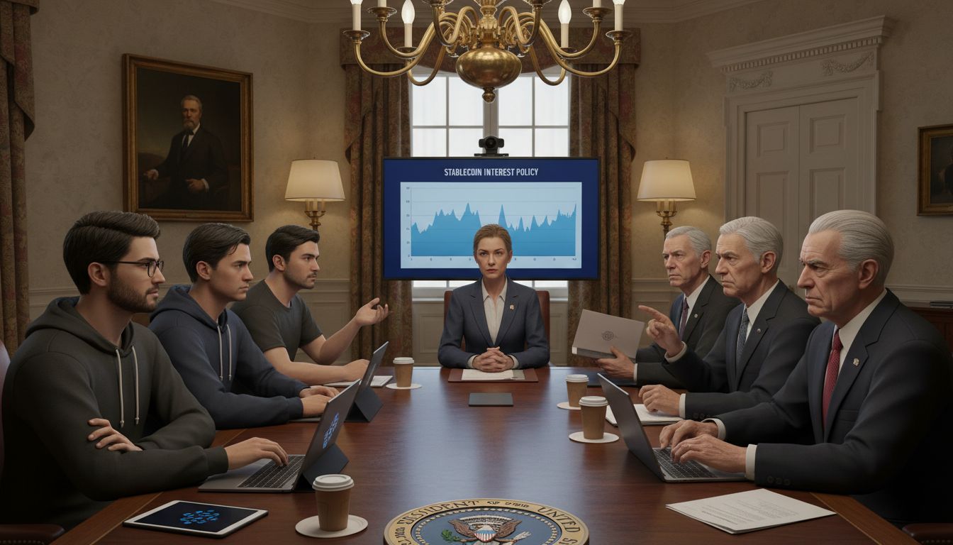 1.5조 달러 자금 유출 가능성… 백악관, 스테이블코인 이자 갈등 ‘직접 중재’
