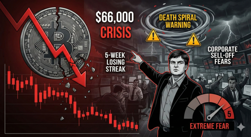 Will Michael Burry’s Warning Prove Accurate? Is a ‘Death Spiral’ Coming After Bitcoin Falls Below $66,000?