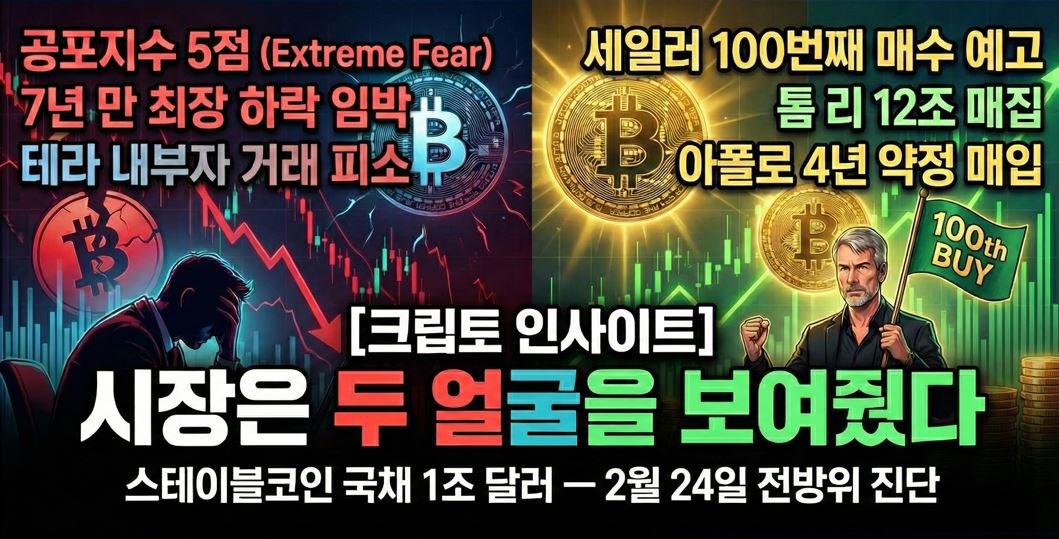 [크립토 인사이트 Ep.19] 공포지수 5점·세일러 100번째 매수 예고…시장은 두 얼굴을 보여줬다