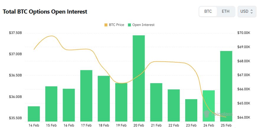 [비트 옵션 데일리] 미결제 370억달러 돌파…콜 우위 속 6만5000달러 회복