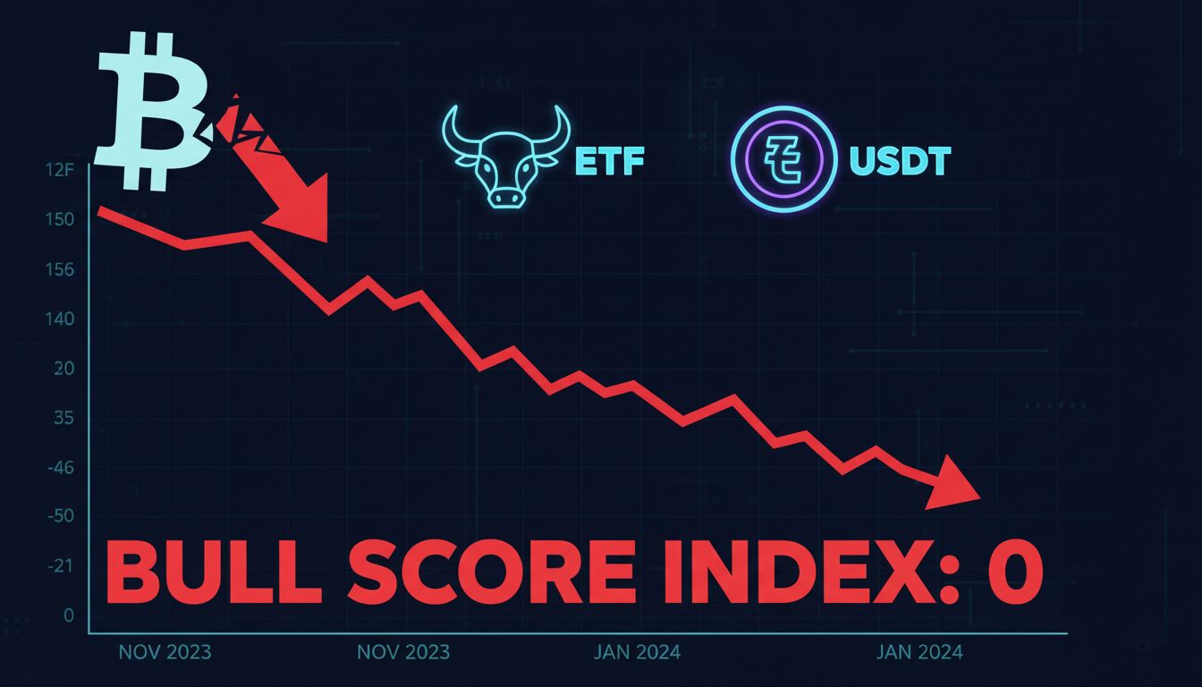 0까지 떨어진 ‘불 스코어 지수’… 비트코인, 7만 달러 붕괴 초읽기