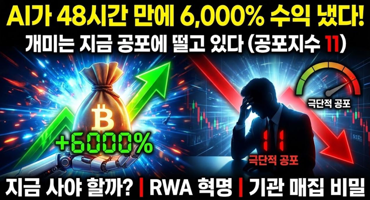 [크립토 인사이트 #12] 공포지수 ’11’의 역설…개미는 떨고, AI는 48시간 만에 6000% 수익 냈다