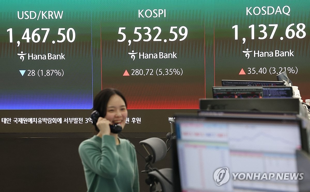 국제 유가 하락에 국내 증시 반등, 코스피 5,500선 회복