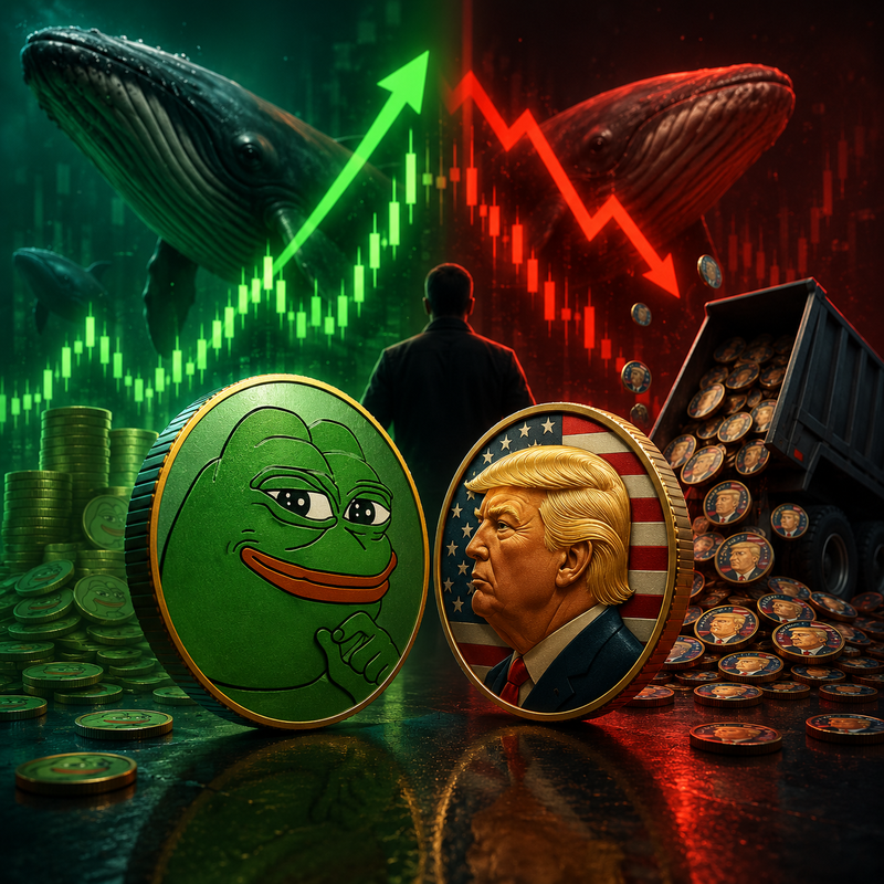 페페(PEPE) vs 오피셜 트럼프(TRUMP), 고래는 탈출 완료…스마트머니는 폭풍 매수