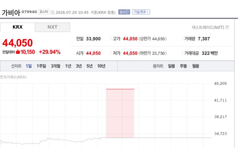 [특징주] 가비아, 4만8000원 공개매수에 상한가…비상장 전환 추진 부각