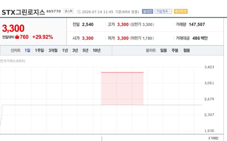 [특징주] 호르무즈 해협 긴장 재점화에 STX그린로지스 상한가…해운주 동반 강세